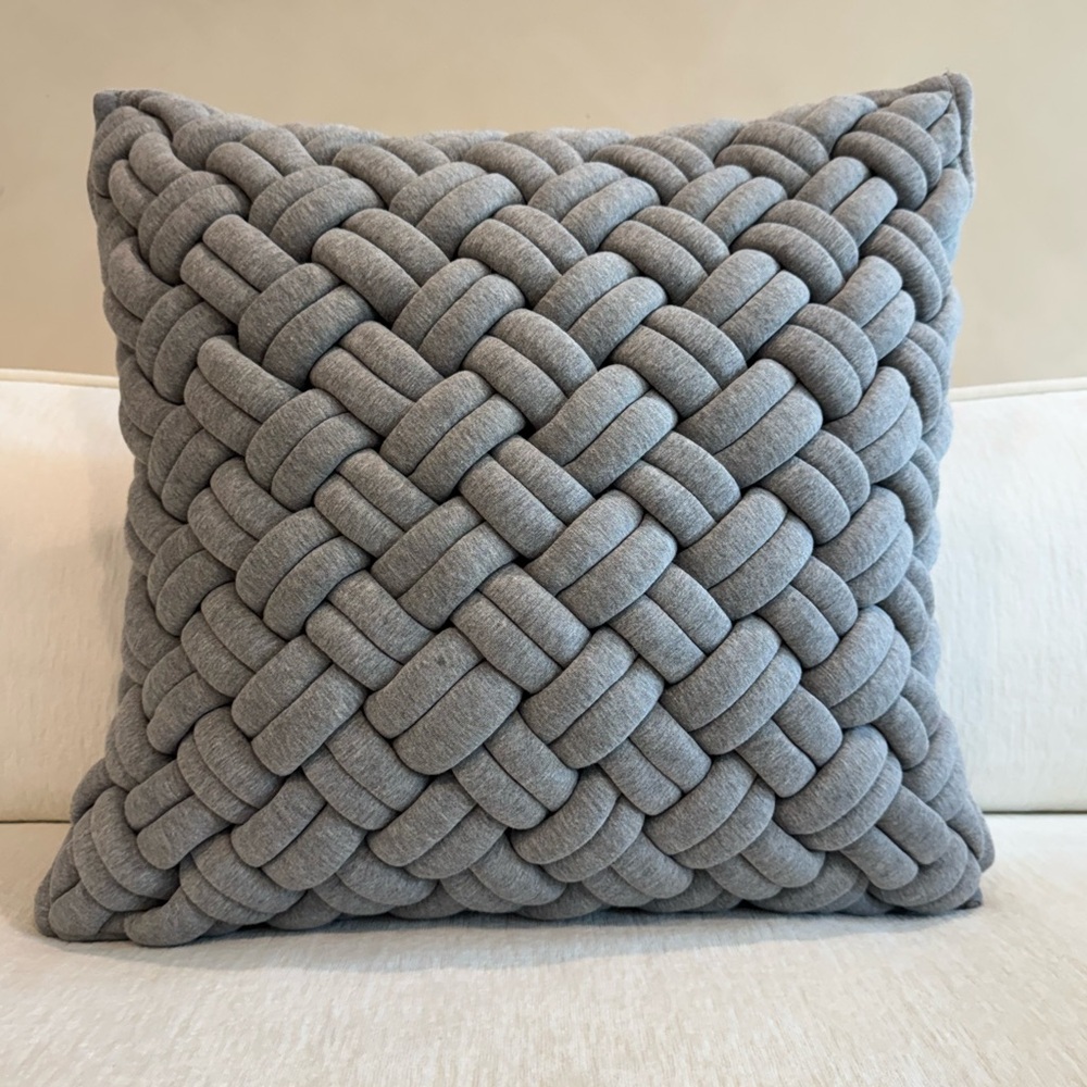 CB2 Jersey Interknit Pillow Case Gray - 20” x 20” Cover Only